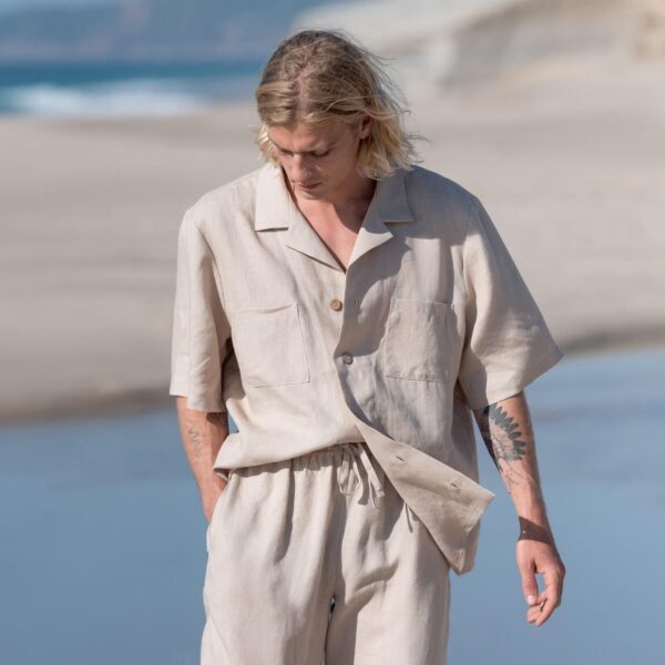Men's Linen Shirt Linen Weekend Vibes F768