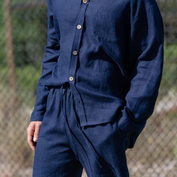 Men's Linen Shirt Linen Vacation Look F885