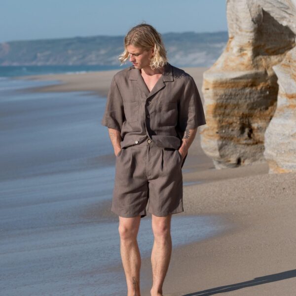 Men's Linen Shirt Linen Modern Minimalist F464